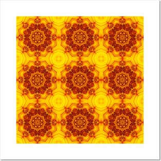 Golden Yellow Sunflower Pattern 4 Posters and Art